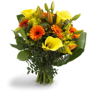 boeket oranje en gele bloemen groot