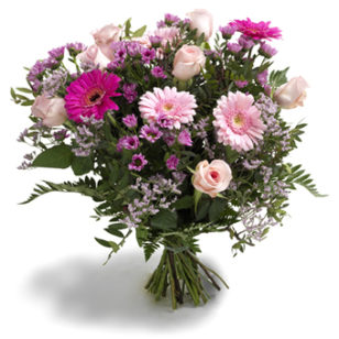 boeket roze en lila bloemen groot