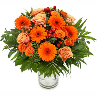 boeket oranje bloemen groot